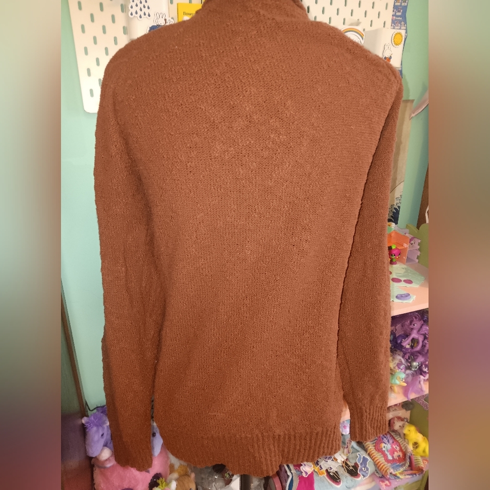 Cozy Rust Brown Knit Sweater L.L. Bean